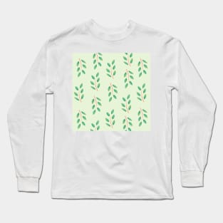 Leafy Green Pattern Long Sleeve T-Shirt